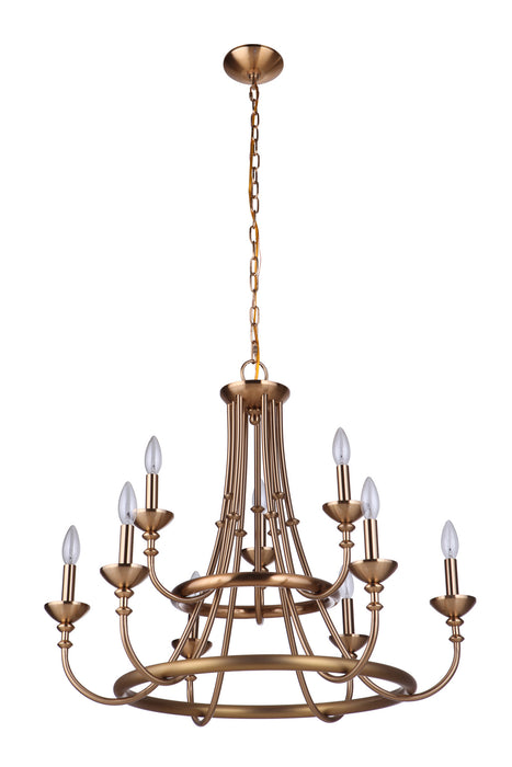Craftmade 53729-SB Nine Light Chandelier, Satin Brass
