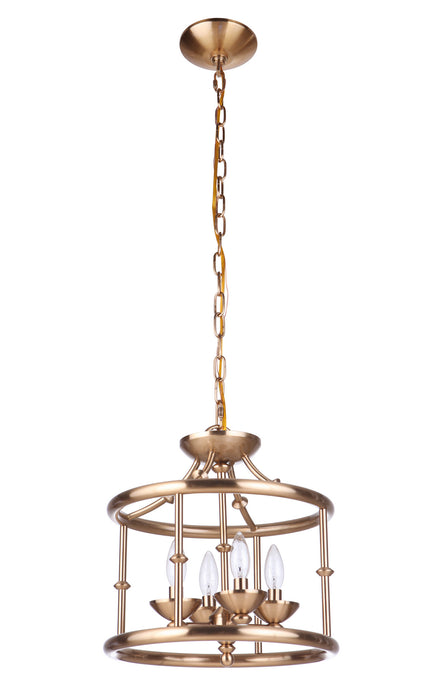 Craftmade 53754-SB Four Light Convertible Semi Flush/Pendant, Satin Brass