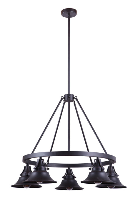 Craftmade 54025-OBG Five Light Outdoor Chandelier, Oiled Bronze Gilded