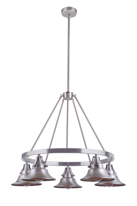 Craftmade 54025-SA Five Light Outdoor Chandelier, Satin Aluminum