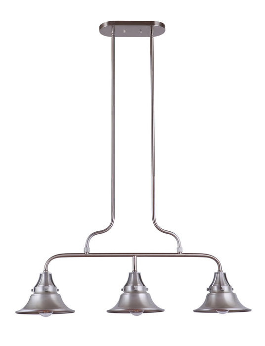 Craftmade 54073-SA Three Light Outdoor Island Pendant, Satin Aluminum
