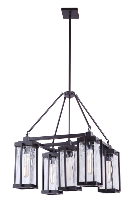 Craftmade 54125-OBG Five Light Outdoor Chandelier, Oiled Bronze Gilded