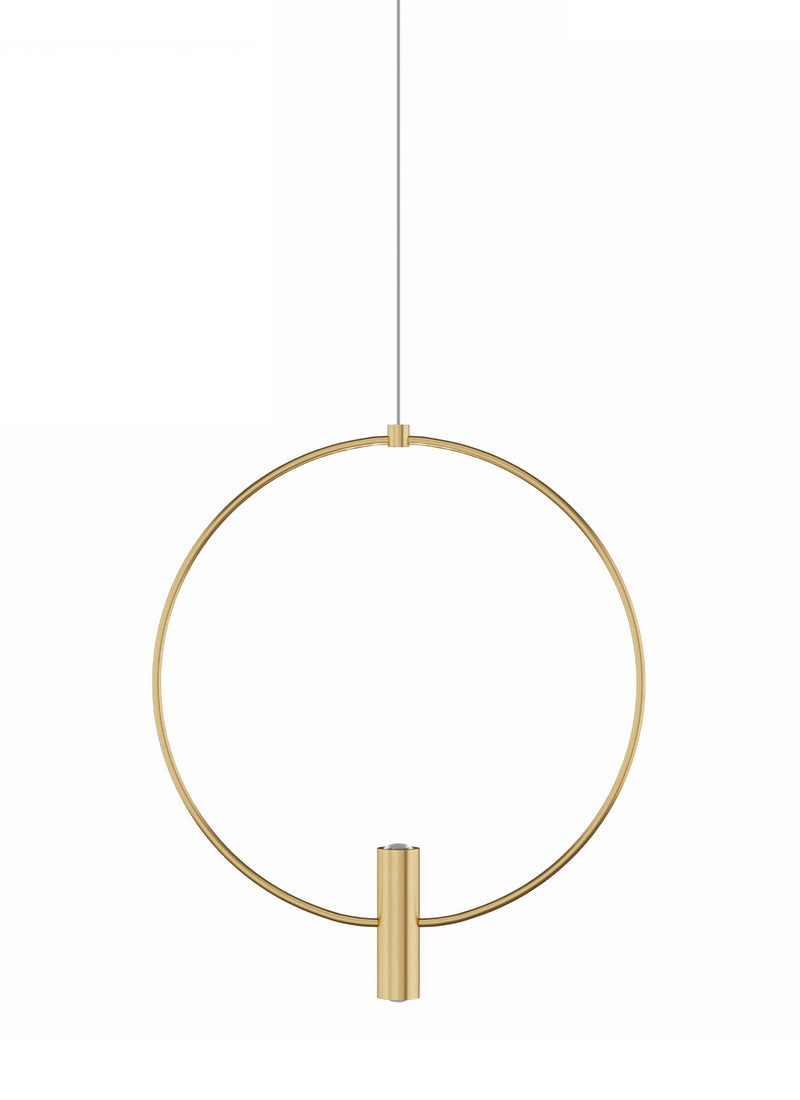 Visual Comfort Modern 700FJLAY13NB-LED930 LED Pendant, Natural Brass