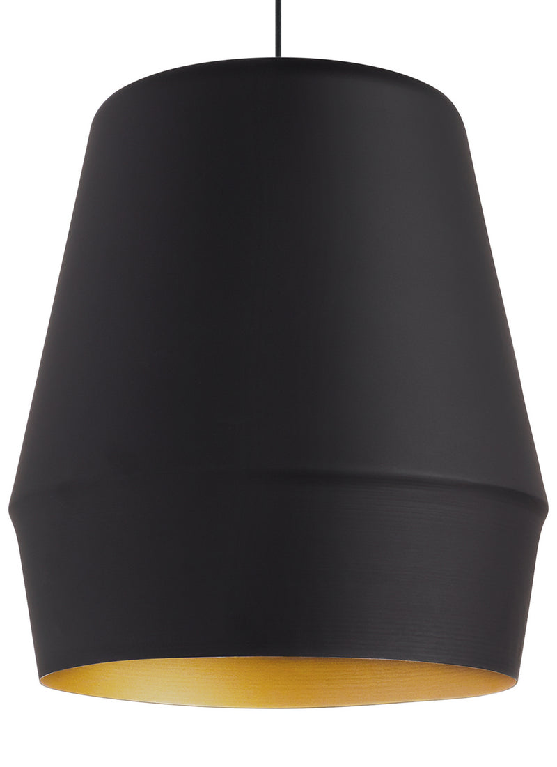 Visual Comfort Modern 700TDALEBG One Light Pendant, Black/Gold