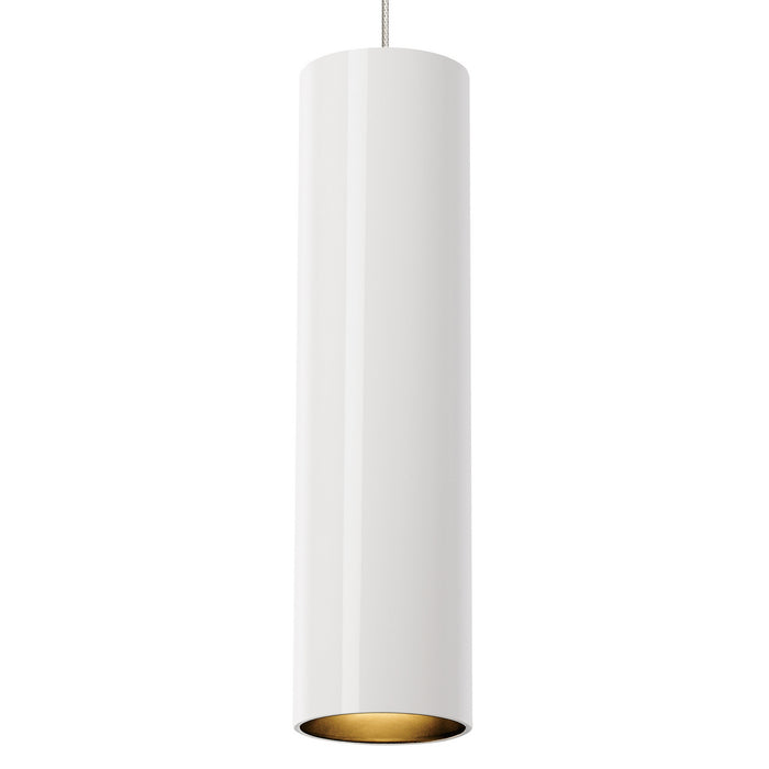 Visual Comfort Modern 700FJPPRWS-LEDS930 LED Pendant, White/Satin Nickel