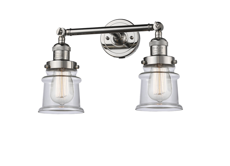 Innovations 208-PN-G182S Two Light Bath Vanity, Polished Nickel