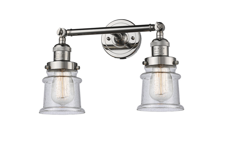 Innovations 208-PN-G184S Two Light Bath Vanity, Polished Nickel