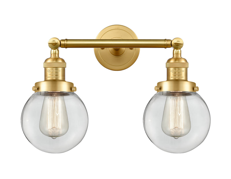 Innovations 208-SG-G202-6 Two Light Bath Vanity, Satin Gold