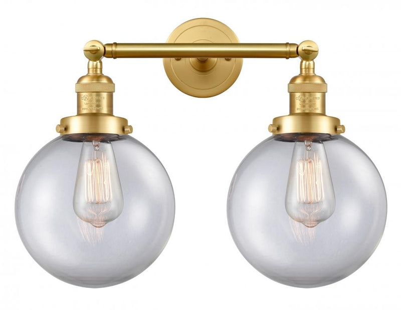 Innovations 208-SG-G202-8 Two Light Bath Vanity, Satin Gold