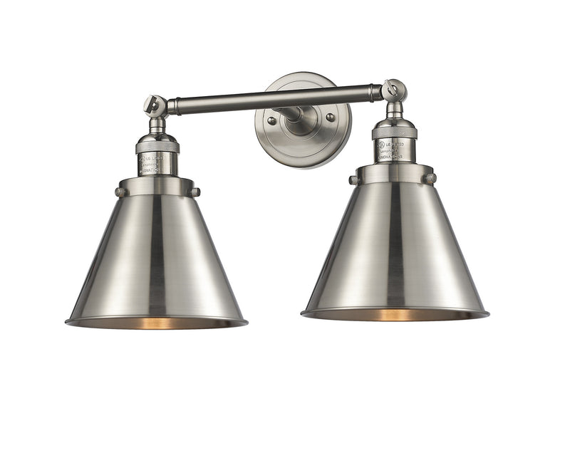 Innovations 208-SN-M13-SN Two Light Bath Vanity, Brushed Satin Nickel