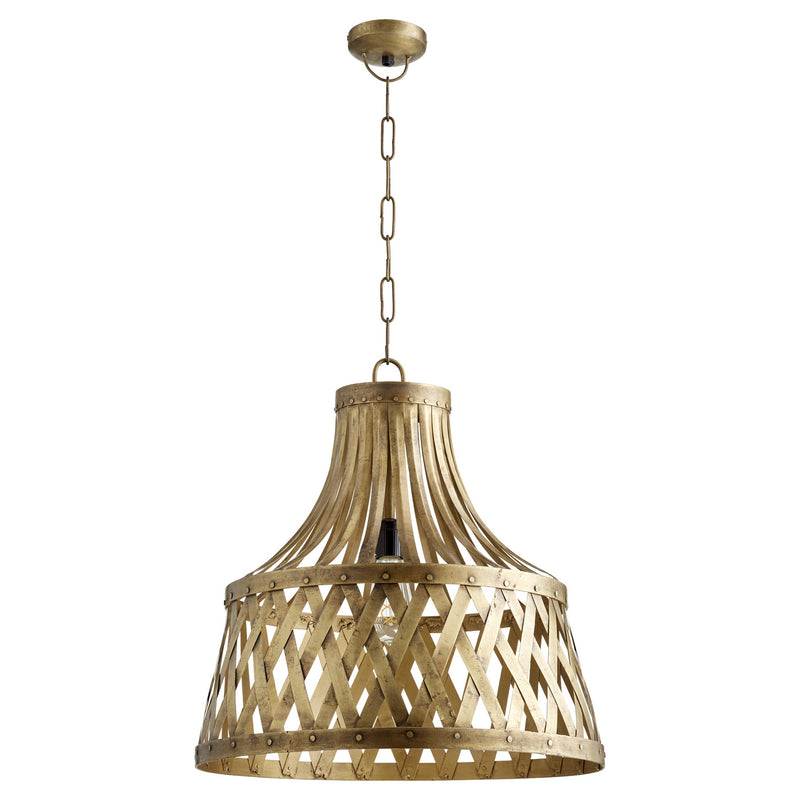 Quorum 82-75 One Light Pendant, Artisan Brass