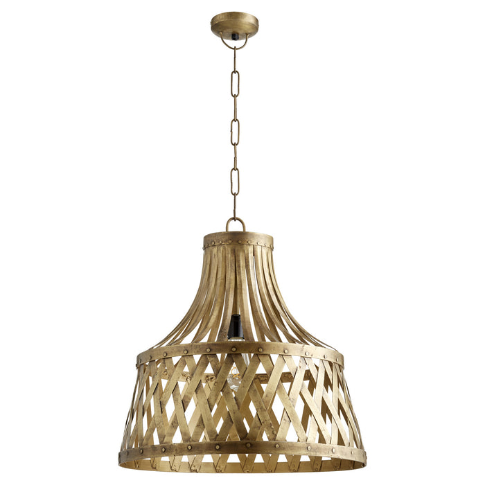 Quorum 82-75 One Light Pendant, Artisan Brass