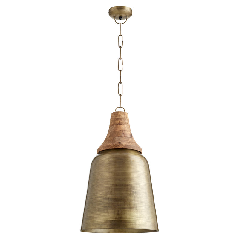 Quorum 83-75 One Light Pendant, Artisan Brass