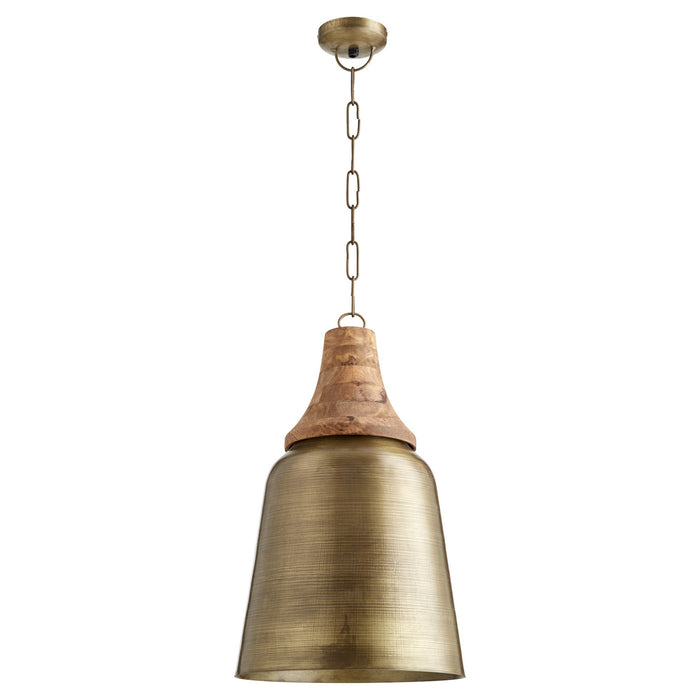 Quorum 83-75 One Light Pendant, Artisan Brass
