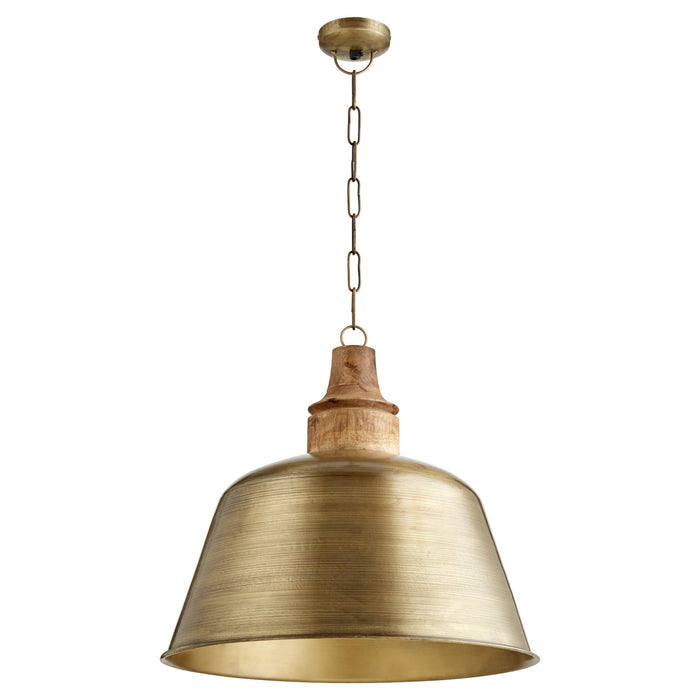 Quorum 84-75 One Light Pendant, Artisan Brass