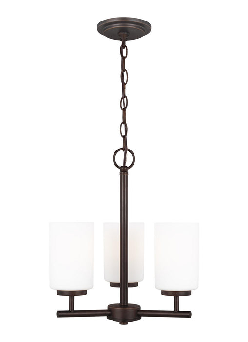 Generation Lighting 31160-710 Three Light Chandelier, Bronze