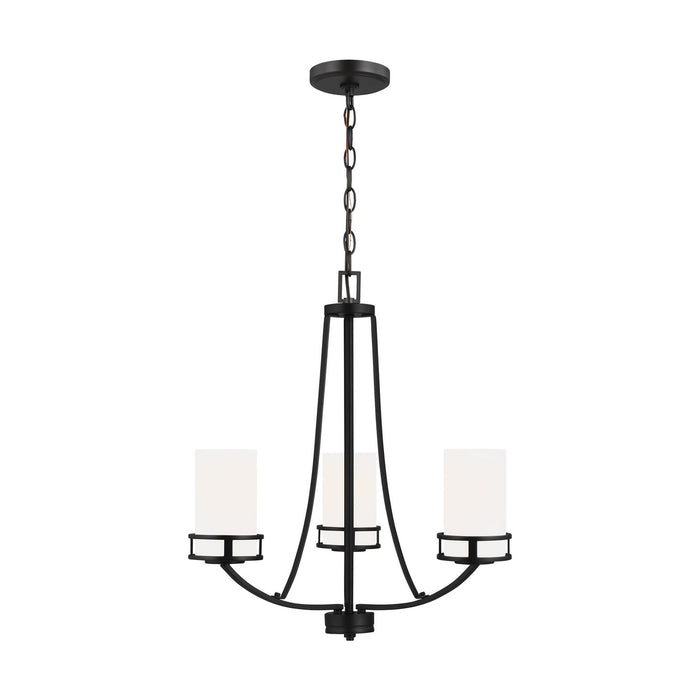 Generation Lighting 3121603-112 Three Light Chandelier, Midnight Black