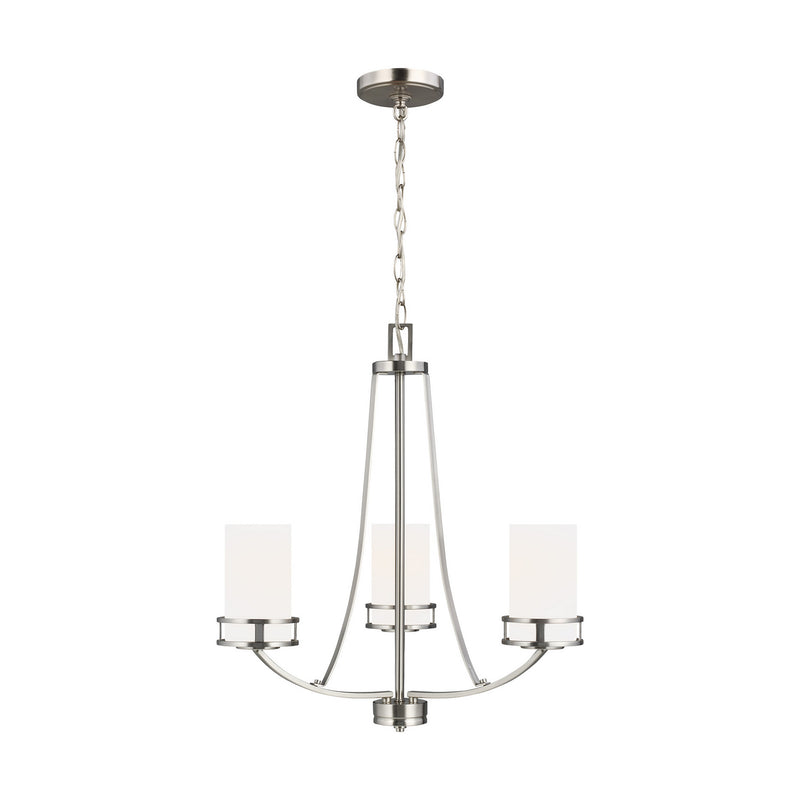 Generation Lighting 3121603-962 Three Light Chandelier, Brushed Nickel