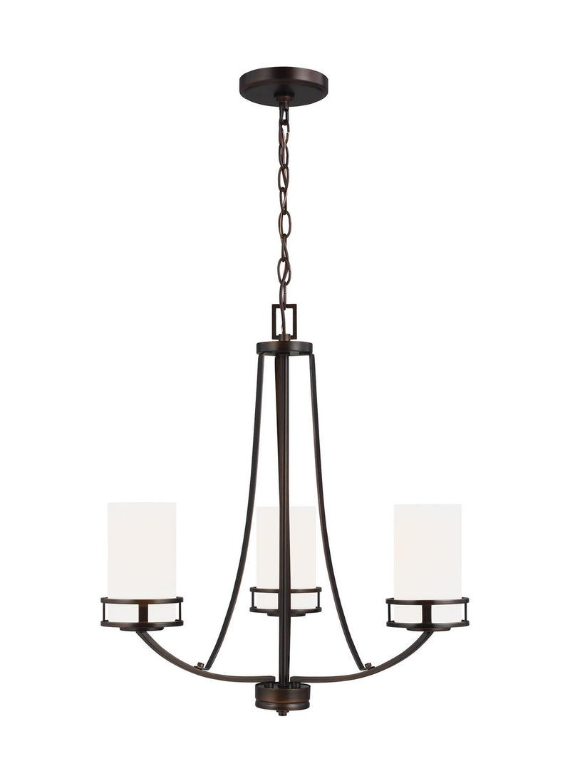 Generation Lighting 3121603EN3-710 Three Light Chandelier, Bronze