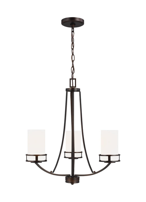 Generation Lighting 3121603EN3-710 Three Light Chandelier, Bronze