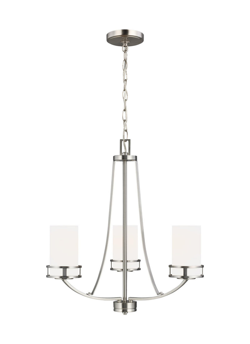 Generation Lighting 3121603EN3-962 Three Light Chandelier, Brushed Nickel