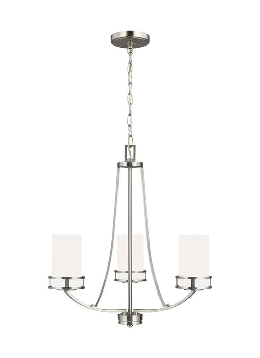 Generation Lighting 3121603EN3-962 Three Light Chandelier, Brushed Nickel