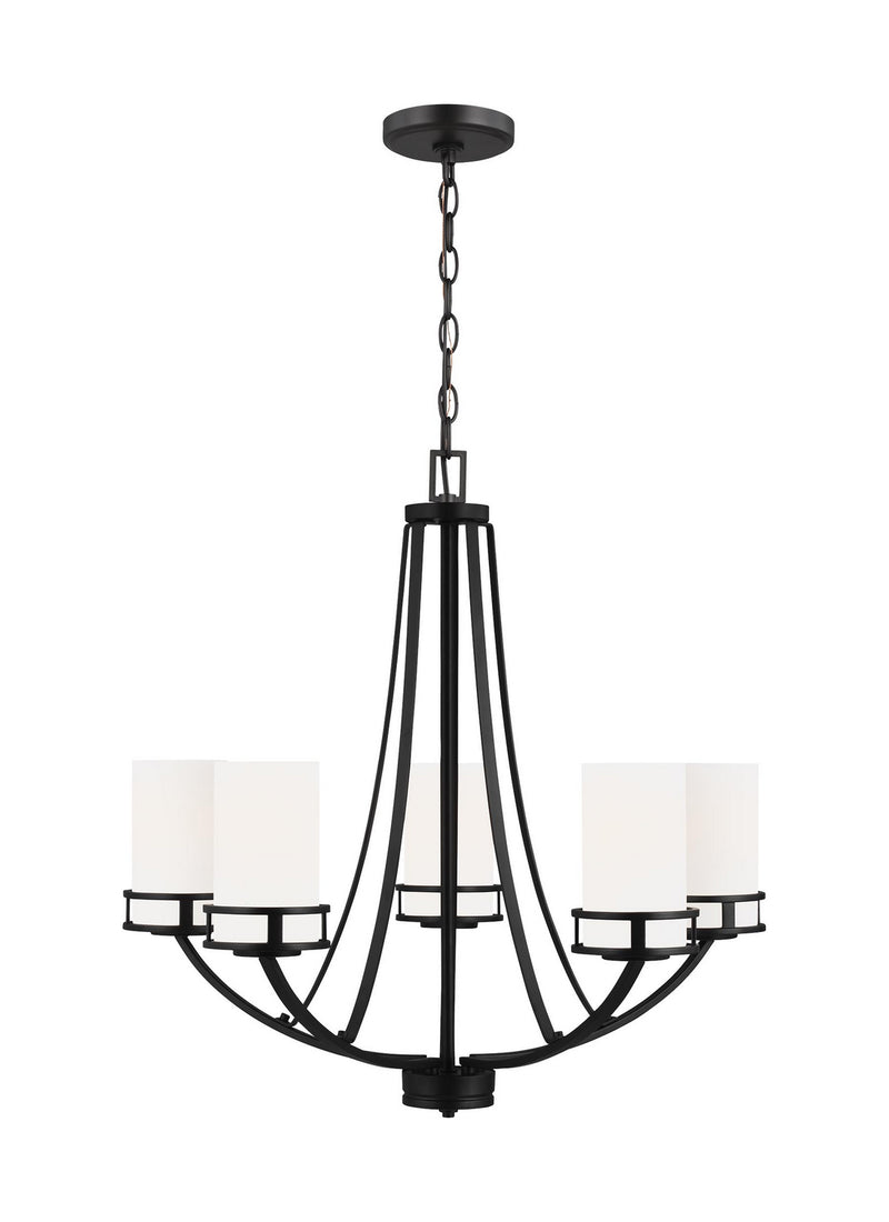 Generation Lighting 3121605EN3-112 Five Light Chandelier, Midnight Black