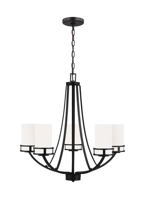 Generation Lighting 3121605EN3-112 Five Light Chandelier, Midnight Black