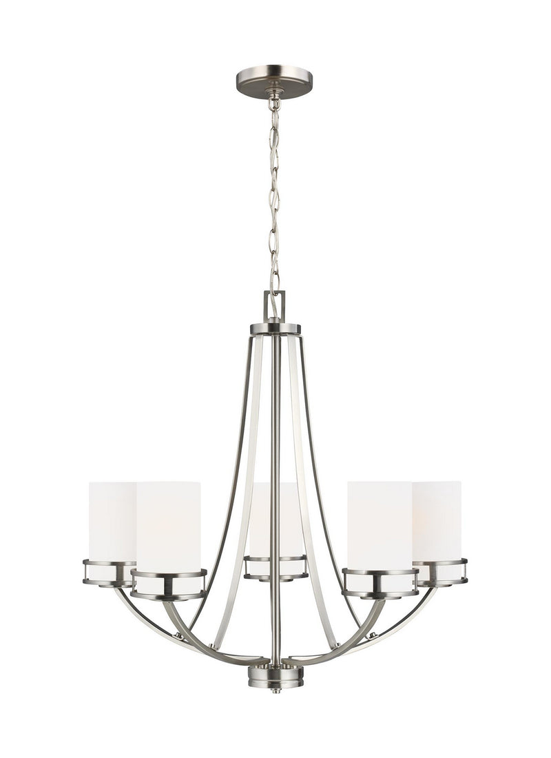 Generation Lighting 3121605EN3-962 Five Light Chandelier, Brushed Nickel