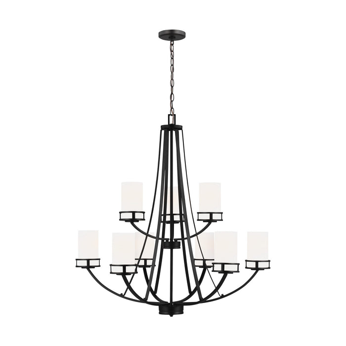 Generation Lighting 3121609-112 Nine Light Chandelier, Midnight Black