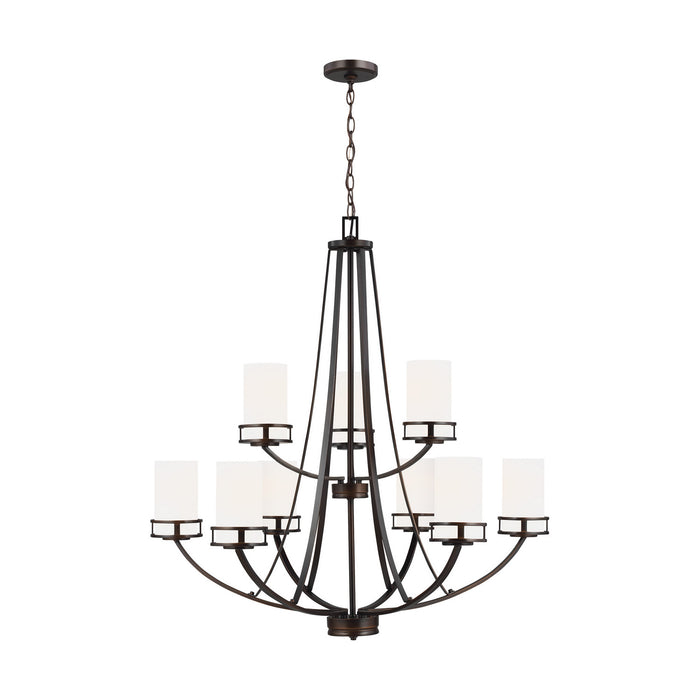 Generation Lighting 3121609-710 Nine Light Chandelier, Bronze