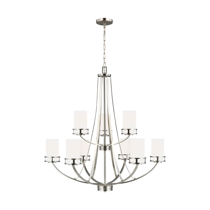 Generation Lighting 3121609-962 Nine Light Chandelier, Brushed Nickel