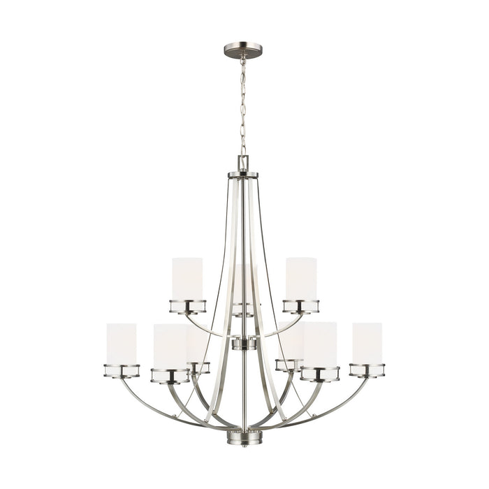 Generation Lighting 3121609-962 Nine Light Chandelier, Brushed Nickel