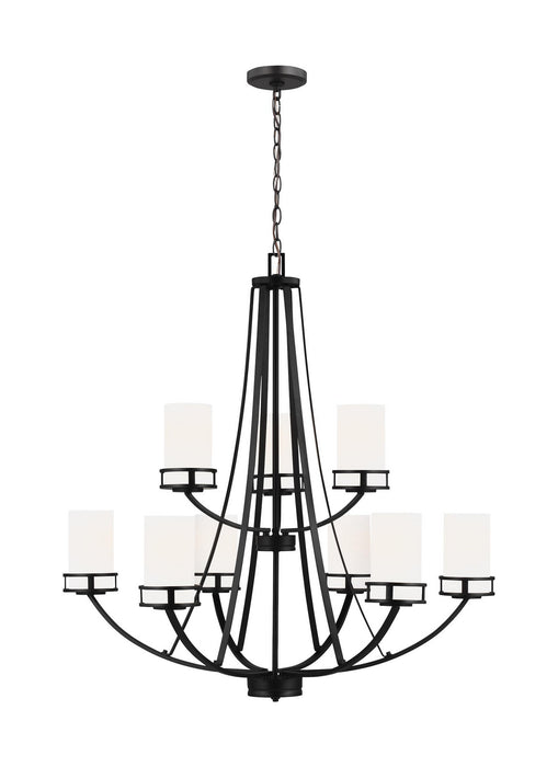 Generation Lighting 3121609EN3-112 Nine Light Chandelier, Midnight Black