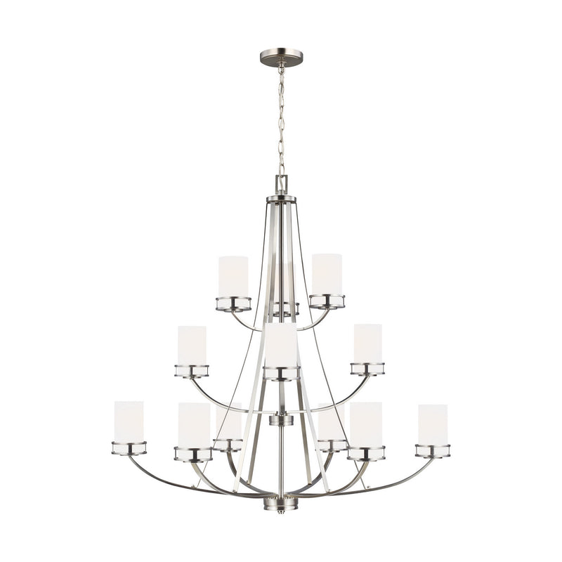 Generation Lighting 3121612-962 12 Light Chandelier, Brushed Nickel