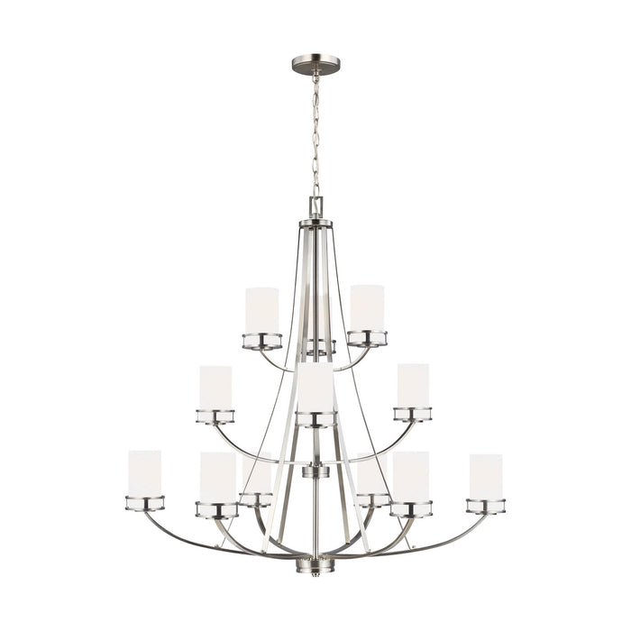 Generation Lighting 3121612-962 12 Light Chandelier, Brushed Nickel