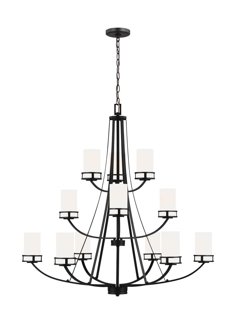 Generation Lighting 3121612EN3-112 12 Light Chandelier, Midnight Black