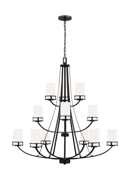 Generation Lighting 3121612EN3-112 12 Light Chandelier, Midnight Black