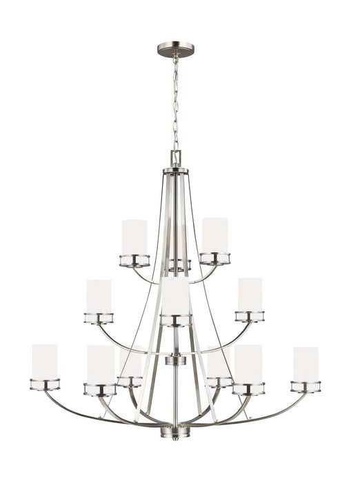 Generation Lighting 3121612EN3-962 12 Light Chandelier, Brushed Nickel