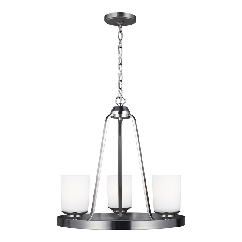 Generation Lighting 3130703-962 Three Light Chandelier, Brushed Nickel