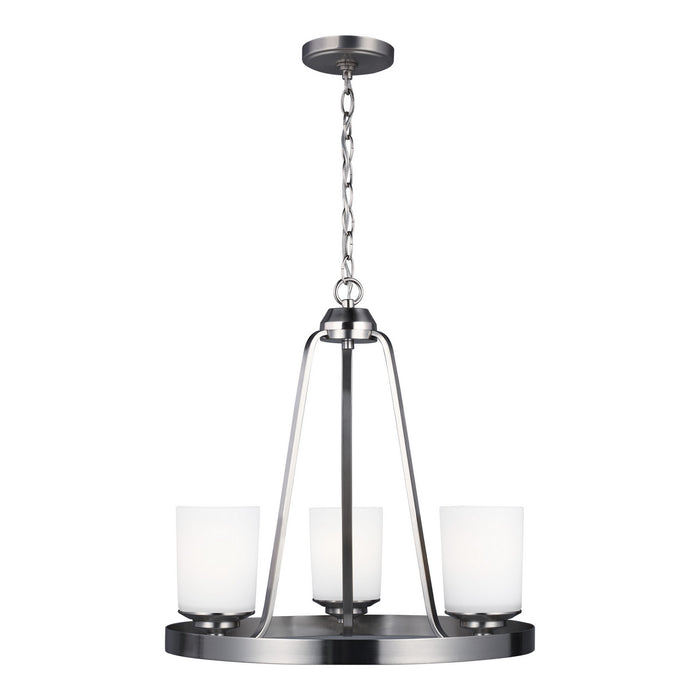 Generation Lighting 3130703-962 Three Light Chandelier, Brushed Nickel