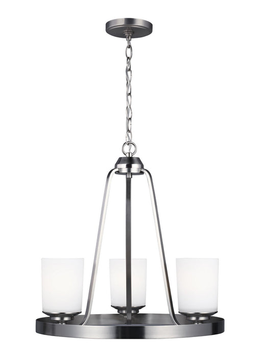Generation Lighting 3130703EN3-962 Three Light Chandelier, Brushed Nickel