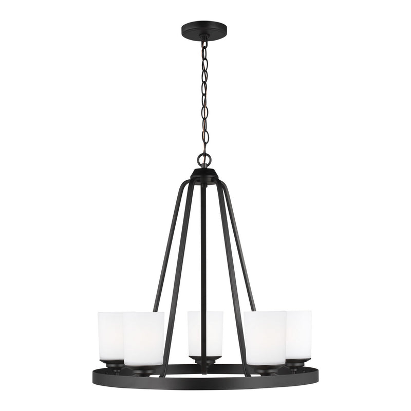 Generation Lighting 3130705-112 Five Light Chandelier, Midnight Black