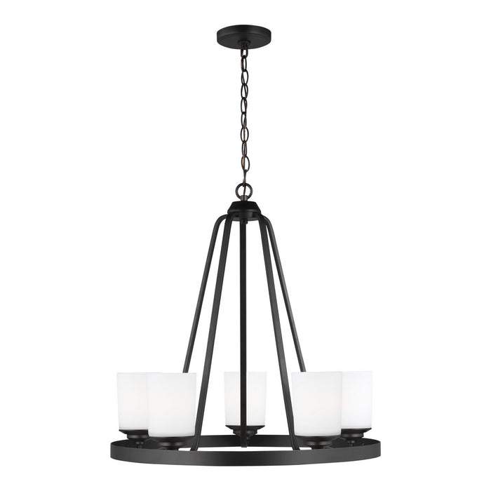 Generation Lighting 3130705-112 Five Light Chandelier, Midnight Black