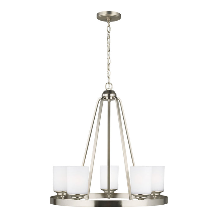 Generation Lighting 3130705-962 Five Light Chandelier, Brushed Nickel