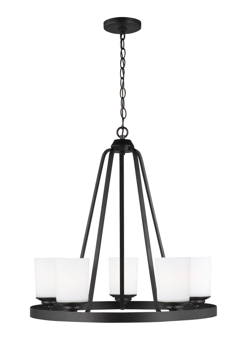 Generation Lighting 3130705EN3-112 Five Light Chandelier, Midnight Black