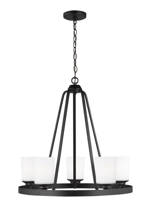 Generation Lighting 3130705EN3-112 Five Light Chandelier, Midnight Black