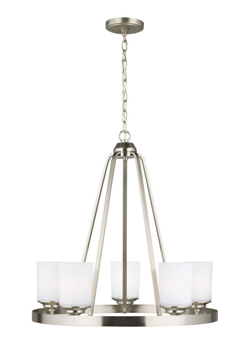 Generation Lighting 3130705EN3-962 Five Light Chandelier, Brushed Nickel