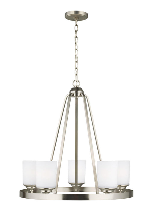 Generation Lighting 3130705EN3-962 Five Light Chandelier, Brushed Nickel
