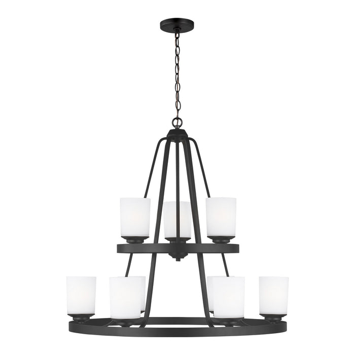 Generation Lighting 3130709-112 Nine Light Chandelier, Midnight Black